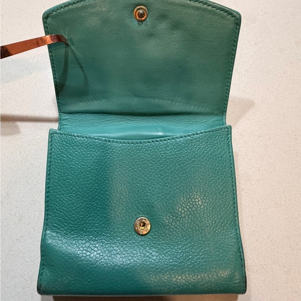 CHANEL Caviar CC Flap Wallet Teal Green - Picture 6 of 10